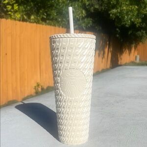 Starbucks Cream Textured Tumbler with Straw